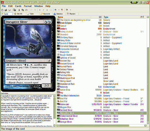 Magic Set Editor: screenshot